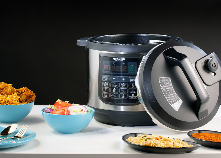 زودپز برقی عرشیا 6 لیتری دو قابلمه مدل EP118-2597