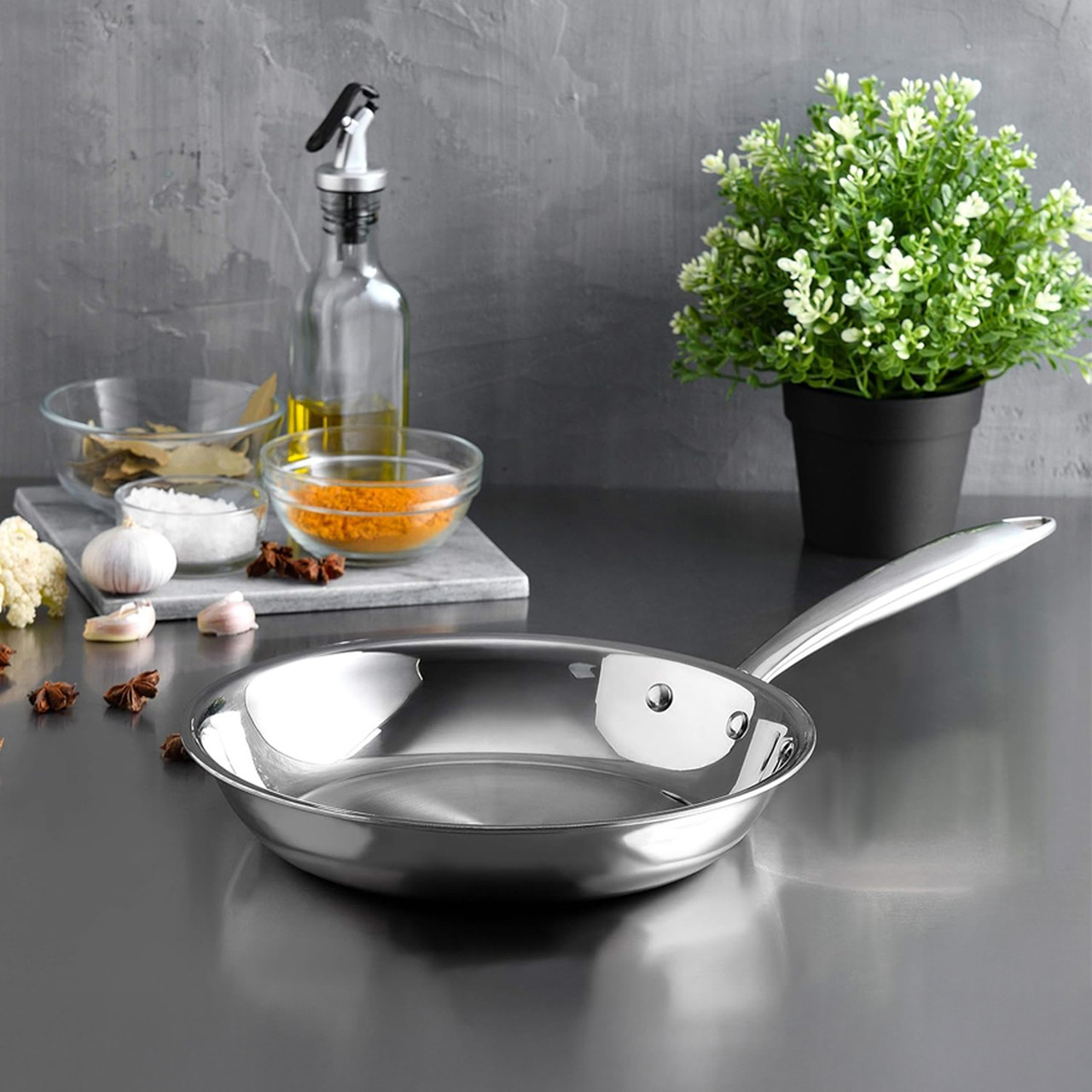 ماهی تابه تک دسته استیل 20 سانتی عرشیا ARSHIA مدل SS16 - 3563