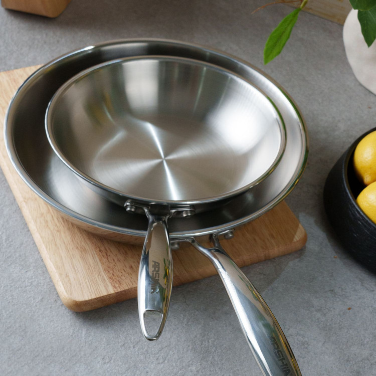 ماهی تابه تک دسته استیل 22 سانتی عرشیا ARSHIA مدل SS16-3564