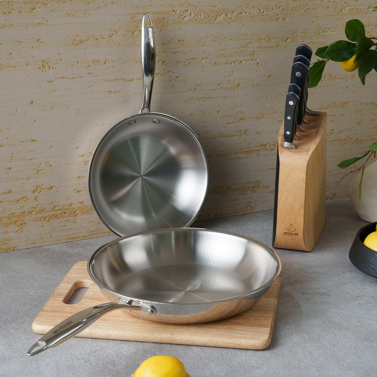 ماهی تابه تک دسته استیل 24 سانتی عرشیا ARSHIA مدل SS16-3565