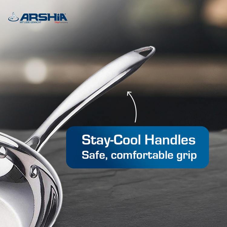 ماهی تابه تک دسته استیل 28 سانتی عرشیا ARSHIA مدل SS16-3567