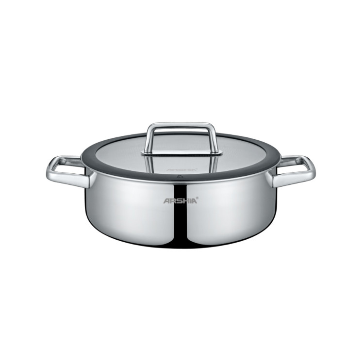 ماهی تابه استیل کف لیزری عرشیا 28 سانتی متری مدل SS050-3341