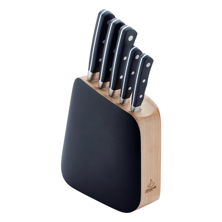 سرویس چاقو ۶ تکه پایه چوبی عرشیا مدل KS160-3550