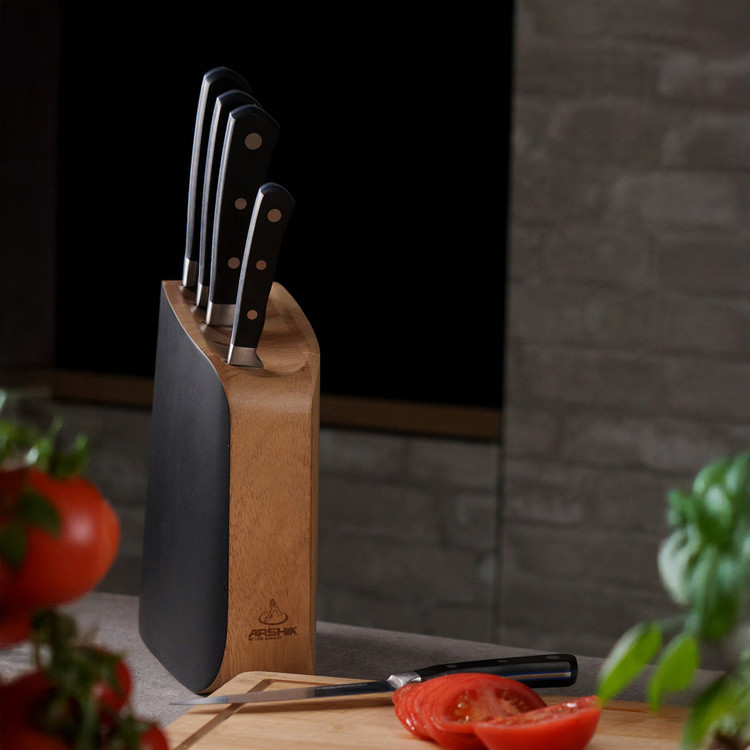 سرویس چاقو ۶ تکه پایه چوبی عرشیا مدل KS160-3550