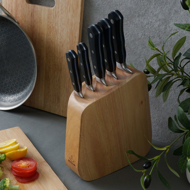 سرویس چاقو ۶ تکه پایه چوبی عرشیا مدل KS160-3550