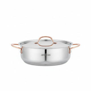ماهیتابه دو درب استیل دسته مسی 28 سانت عرشیا مدل SS014-3311
