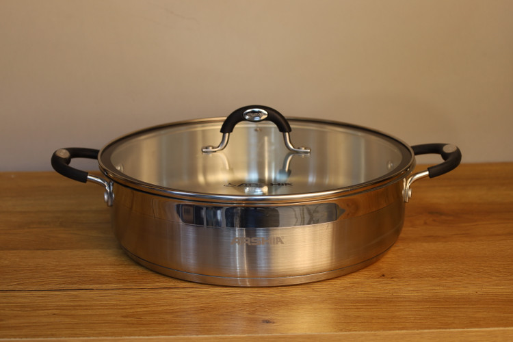 ماهی تابه دو دسته و دو درب 28 سانت استیل عرشیا مدل SS478-3086