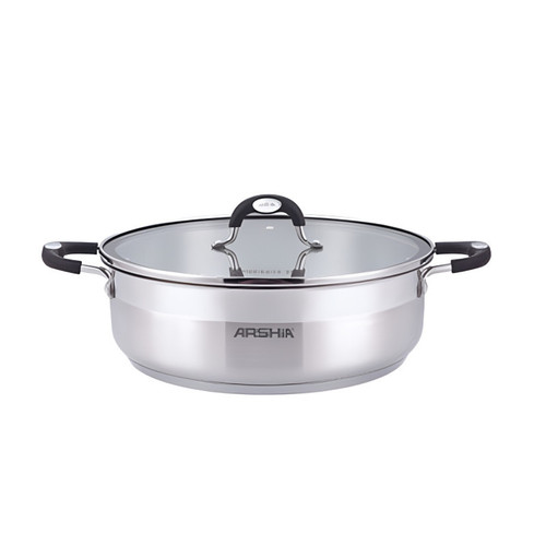 ماهی تابه دو دسته و دو درب 32 سانت استیل عرشیا مدل SS478-3089